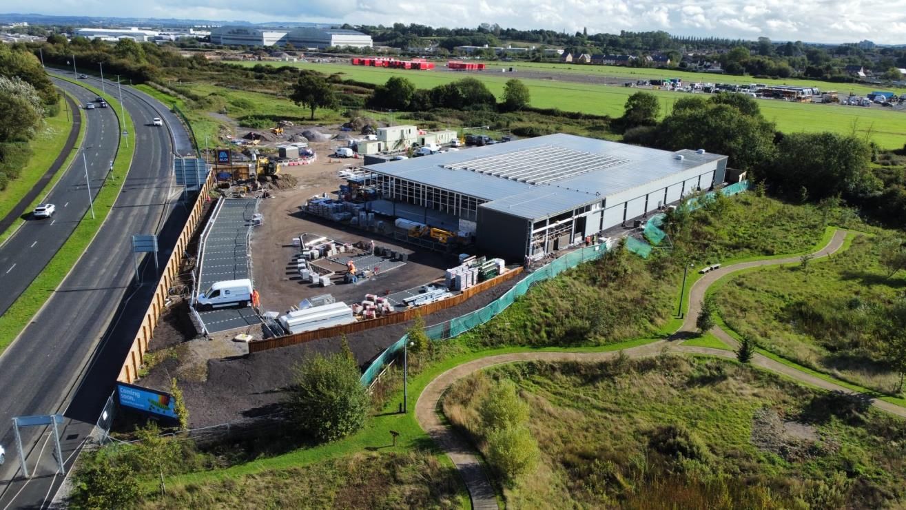 Aldi Cribbs Causeway update drone photos